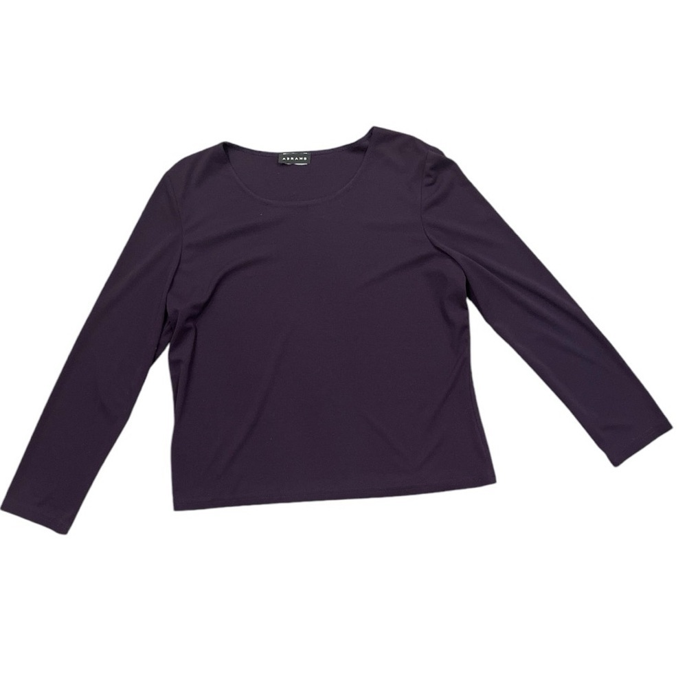 Abrams L indigo long sleeve crew neck stretch top